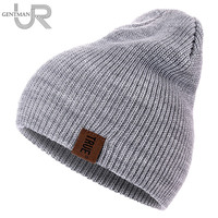1 sztuk kapelusz PU list dorywczo czapki typu Beanie dla mężczyzn kobiety ciepły czapka zimowa z dzianiny moda solidna czapka Beanie w stylu hip-hop kapelusz czapka Unisex 1
